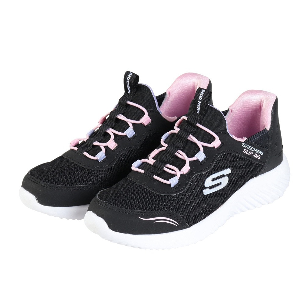 スケッチャーズ（SKECHERS）（キッズ）ジュニアスニーカー スリップインズ バウンダー シンプル キュート ブラック 303585L-BLK スポーツシューズ