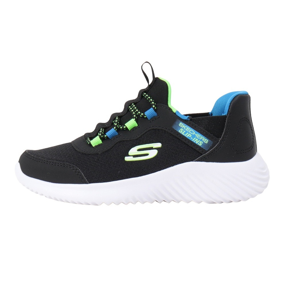 スケッチャーズ（SKECHERS）（キッズ）ジュニアスニーカー スリップインズ バウンダー ブリスクバースト 黒 403822L-BBLM スポーツシューズ ハンズフリー
