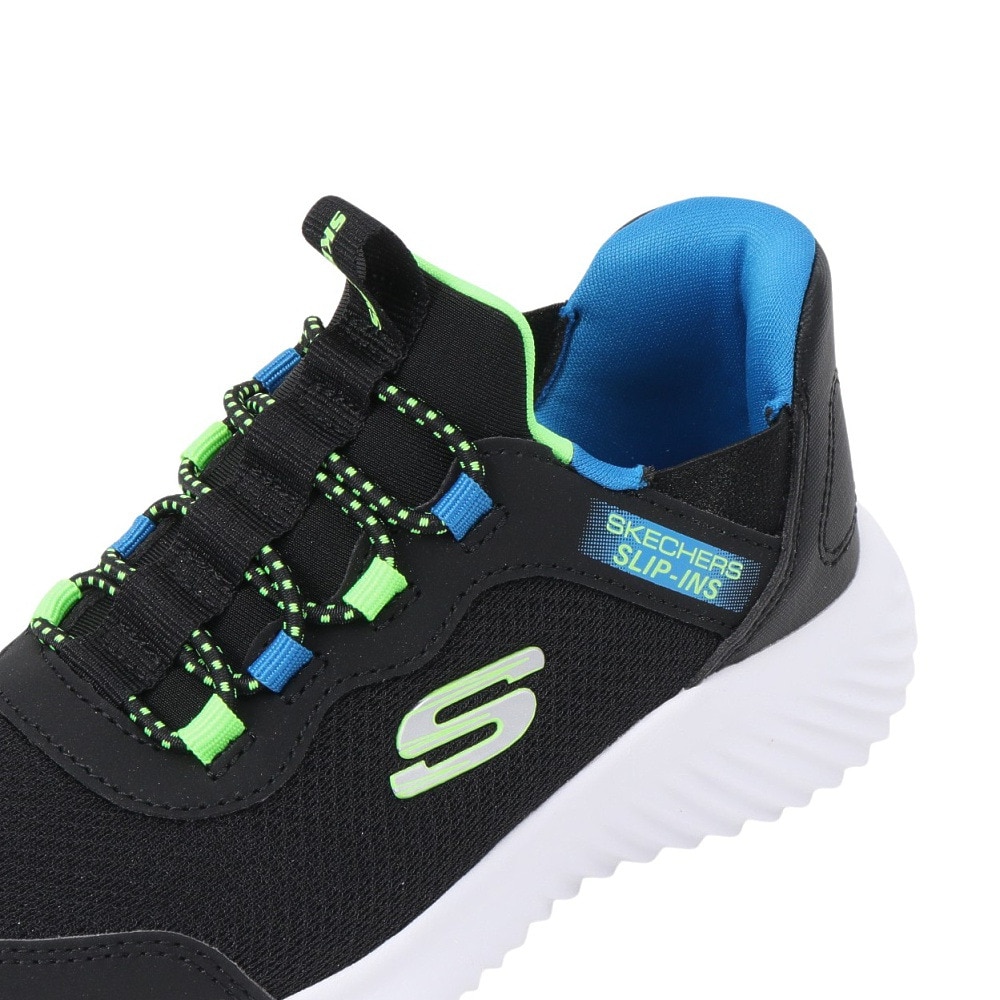 スケッチャーズ（SKECHERS）（キッズ）ジュニアスニーカー スリップインズ バウンダー ブリスクバースト 黒 403822L-BBLM スポーツシューズ ハンズフリー