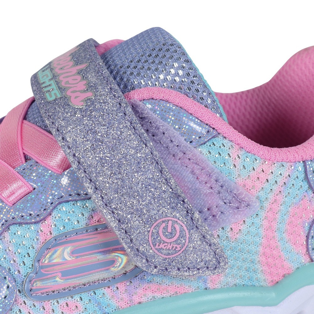 スケッチャーズ（SKECHERS）（キッズ）ジュニアスニーカー ケイリー2 スパークルフラワー パープル 312051L-PWMT スポーツシューズ かわいい スリップオン 