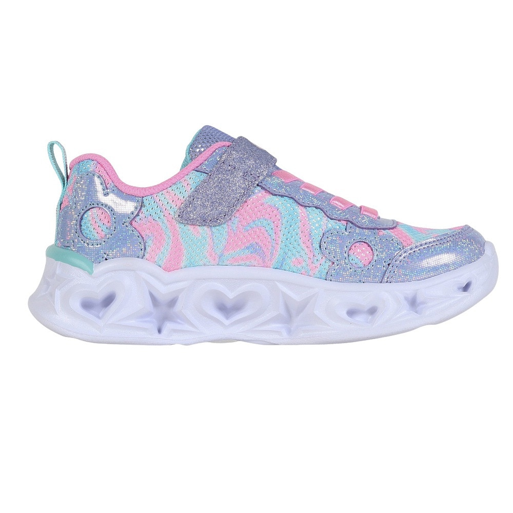 スケッチャーズ（SKECHERS）（キッズ）ジュニアスニーカー ケイリー2 スパークルフラワー パープル 312051L-PWMT スポーツシューズ かわいい スリップオン 