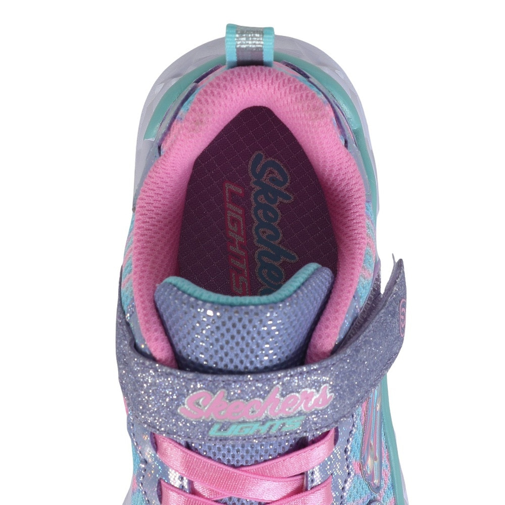 スケッチャーズ（SKECHERS）（キッズ）ジュニアスニーカー ケイリー2 スパークルフラワー パープル 312051L-PWMT スポーツシューズ かわいい スリップオン 
