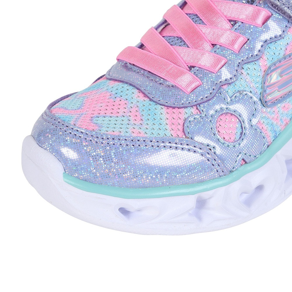スケッチャーズ（SKECHERS）（キッズ）ジュニアスニーカー ケイリー2 スパークルフラワー パープル 312051L-PWMT スポーツシューズ かわいい スリップオン 