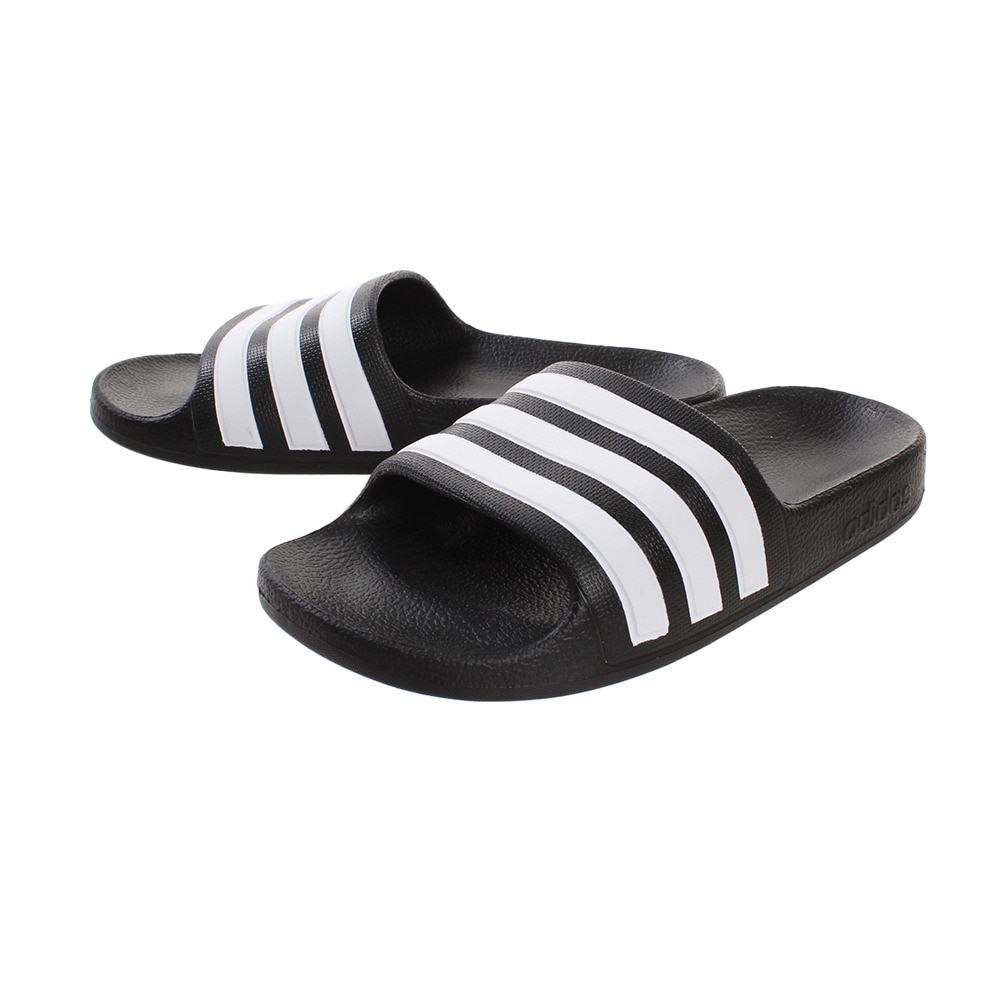 アディダス（adidas）（キッズ）ジュニアサンダル アディレッタ アクア K ブラック ホワイト F35556 シャワサン レジャー プール  アウトドア スポーツ用品はスーパースポーツゼビオ