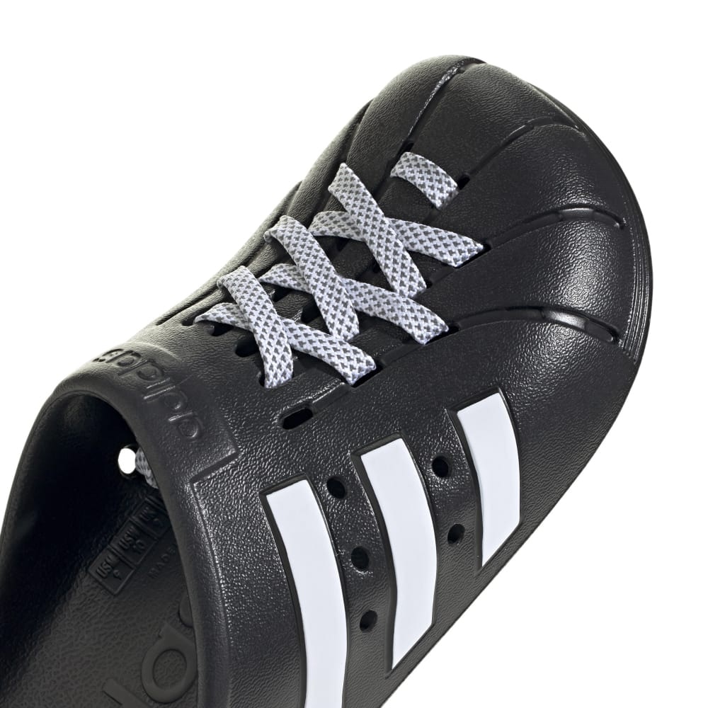 アディダス（adidas）（メンズ、レディース）スポーツサンダル アディレッタクロッグ ブラック JH9848 シャワサン スリッポン 通気性 タウン 日常履き プール