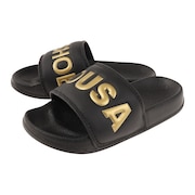 ディーシーシューズ（DC SHOES）（キッズ）DC SLIDE ブラック ゴールド DK202001BG3 ジュニア シャワサン プール シャワーサンダル レジャー 子供靴 ビーチ