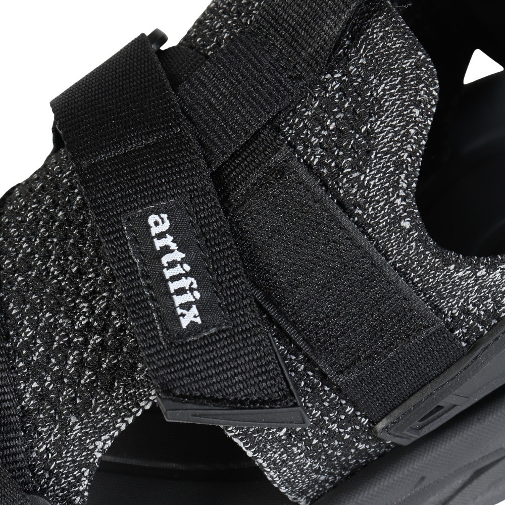 artifix（メンズ）ストラップサンダル ブラック グレー 85080BKGRAY スポーツサンダル レジャー アウトドア 軽量 クッション性 普段履き 快適 