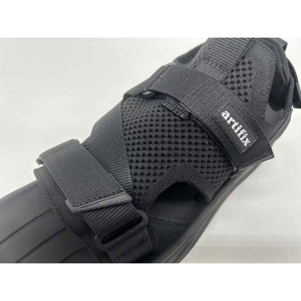 artifix（メンズ）ストラップサンダル ブラック 85080BLK スポーツサンダル レジャー アウトドア 軽量 クッション性 普段履き 快適 ニット素材 