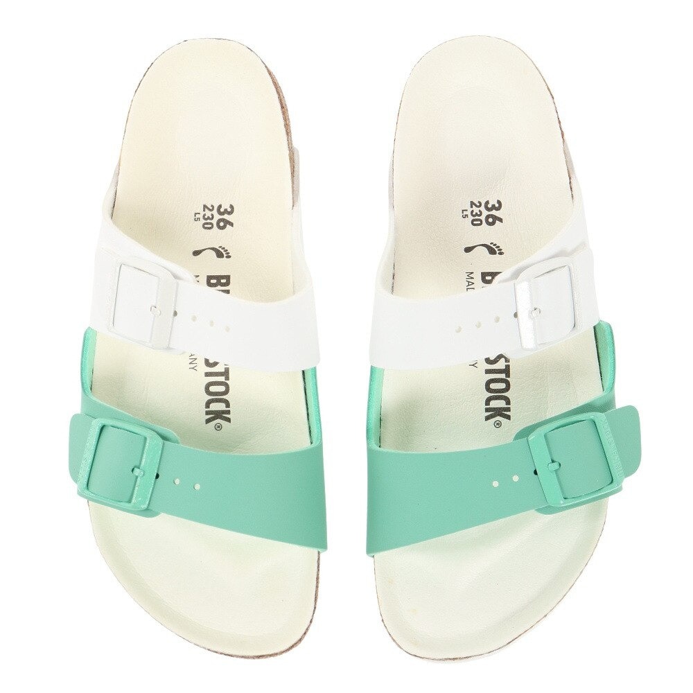 ビルケンシュトック（BIRKENSTOCK）（レディース）アリゾナ スプリット ホワイト ボールドジェイド グリーン 1019674 ストラップ カジュアルサンダル シューズ