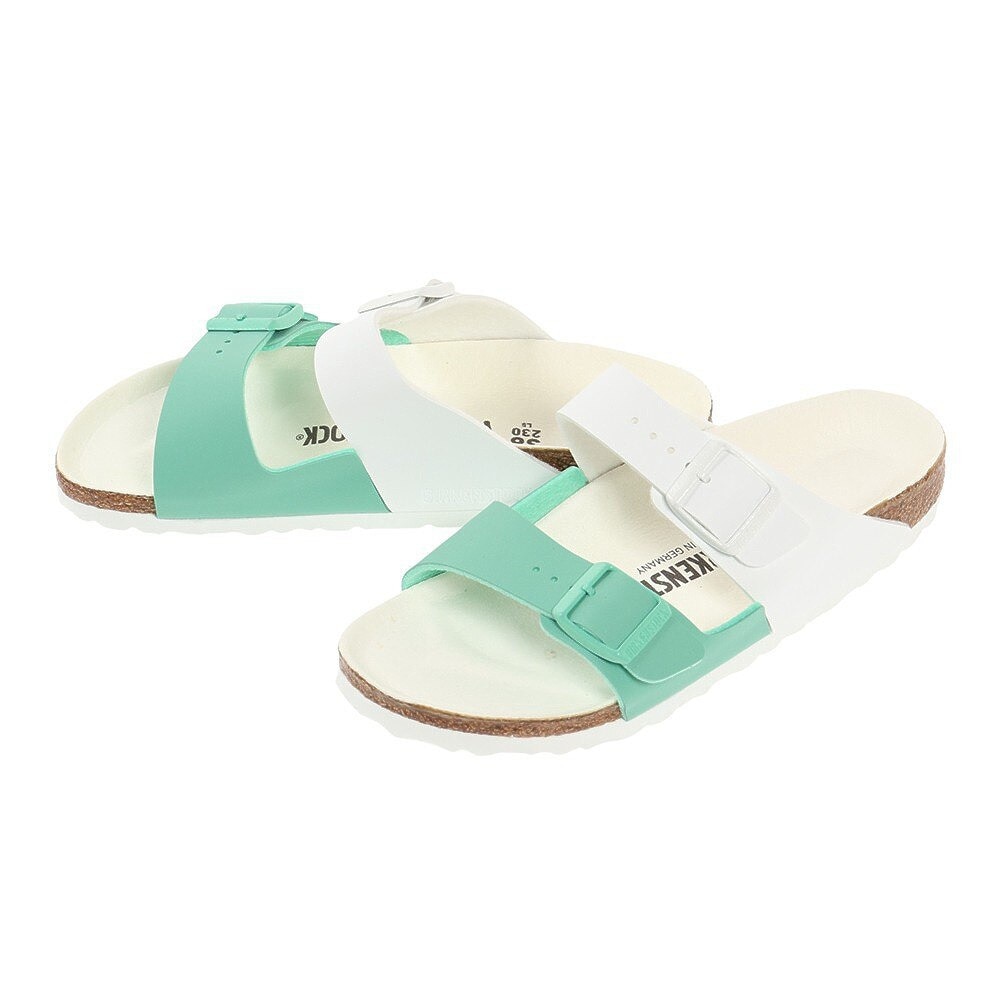 ビルケンシュトック（BIRKENSTOCK）（レディース）アリゾナ スプリット ホワイト ボールドジェイド グリーン 1019674 ストラップ カジュアルサンダル シューズ