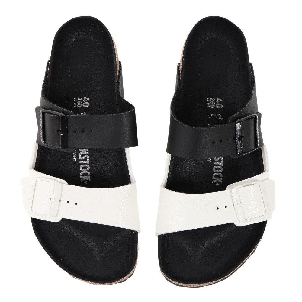 ビルケンシュトック（BIRKENSTOCK）（メンズ）アリゾナスプリット ブラック ホワイト 黒 白 1019703 ストラップ サンダル カジュアル シンプル シューズ 靴