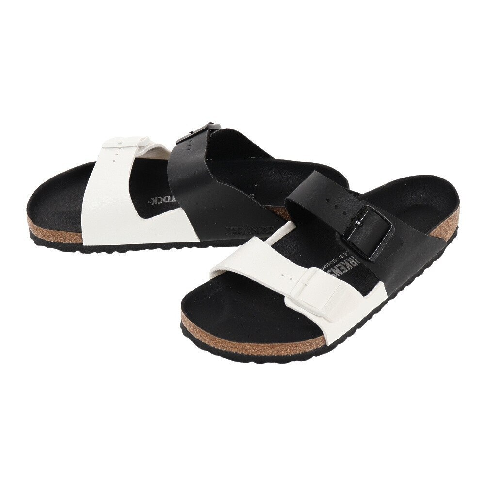 ビルケンシュトック（BIRKENSTOCK）（メンズ）アリゾナスプリット ブラック ホワイト 黒 白 1019703 ストラップ サンダル カジュアル シンプル シューズ 靴