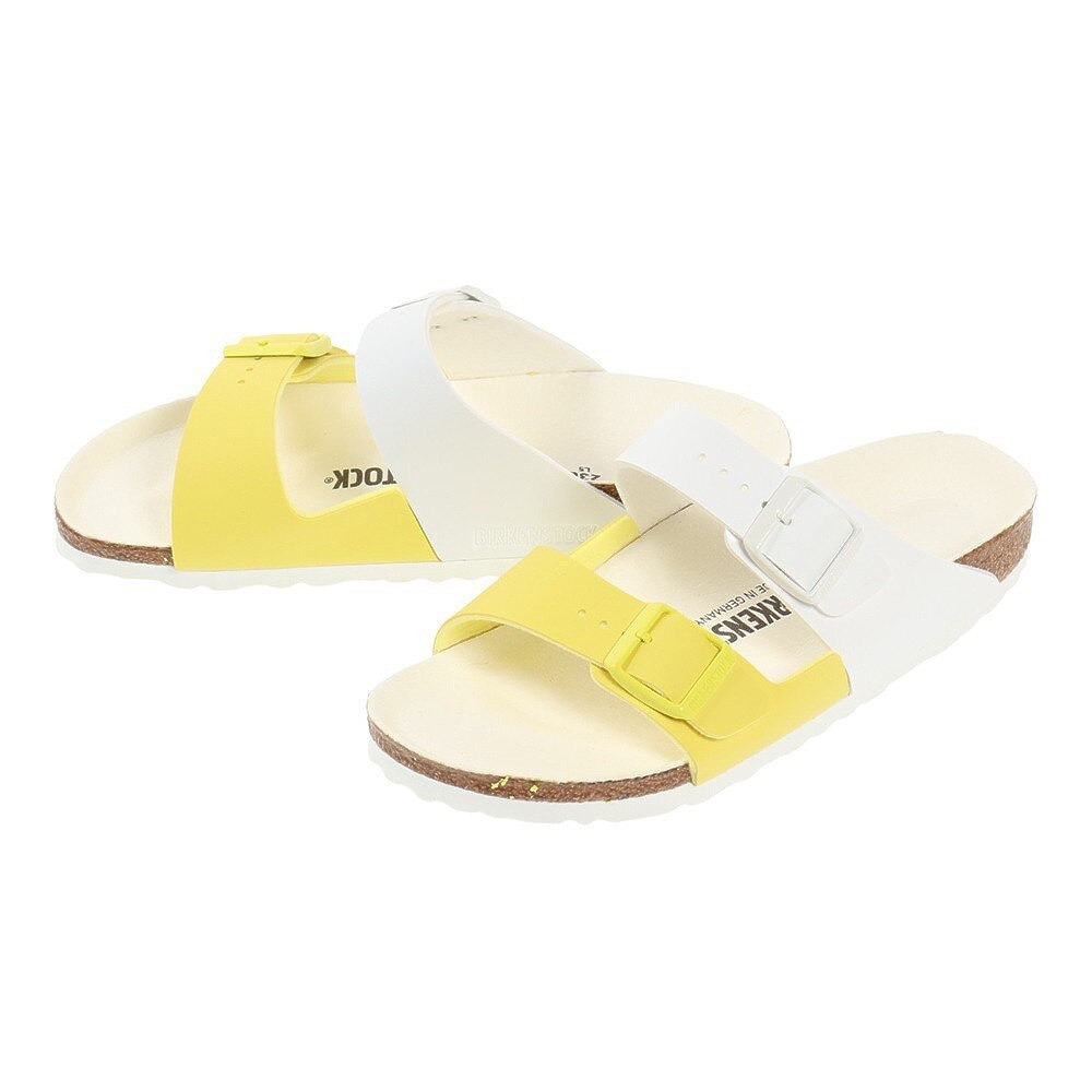 ビルケンシュトック（BIRKENSTOCK）（レディース）アリゾナスプリット ホワイト ライムソウル イエロー 1019754 ストラップ カジュアルサンダル シューズ 靴