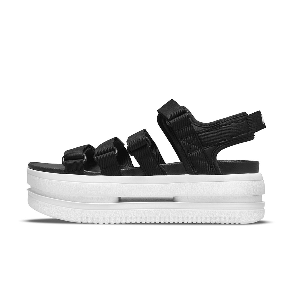 ナイキ（NIKE）（レディース）サンダル ウィメンズ アイコンクラシックサンダル ブラック DH0223-001 厚底 面ファスナー レジャー 街履き ビーチ 快適 耐久性
