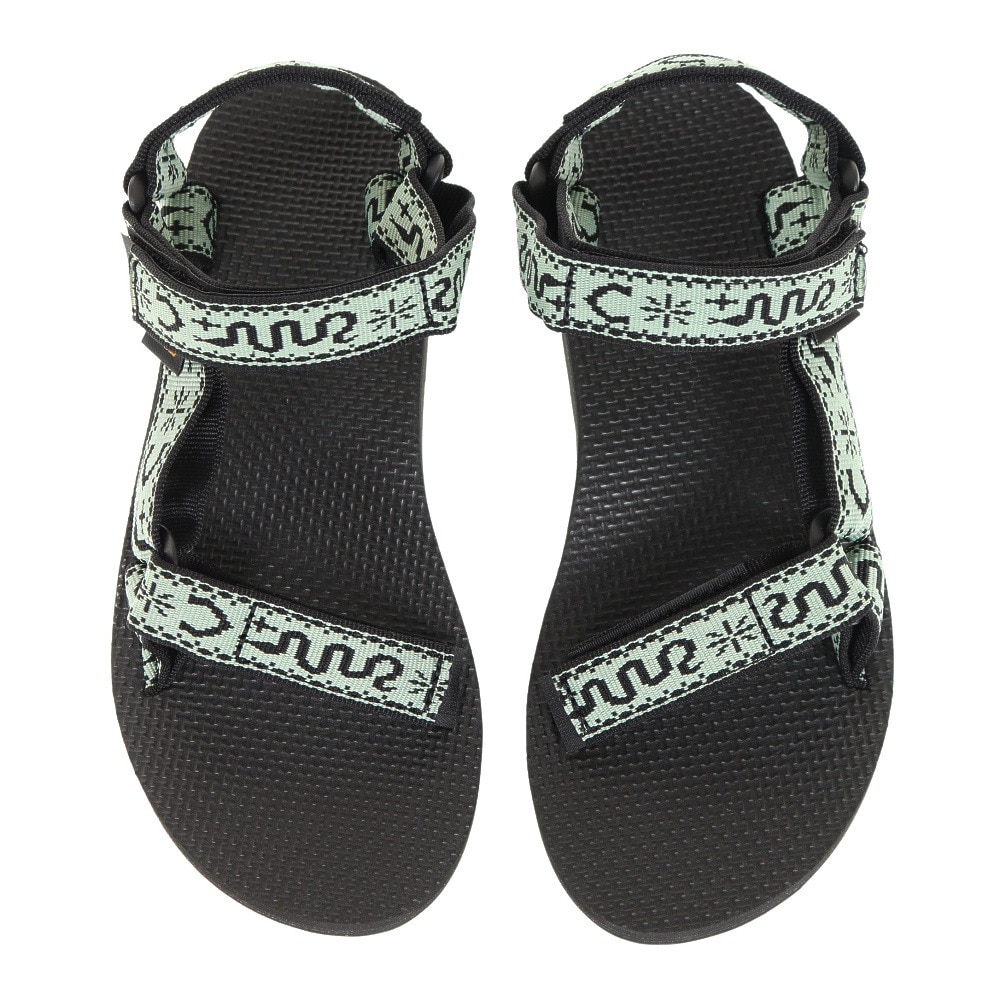 テバ（Teva）（レディース）サンダル オリジナル ユニバーサル ブラック グリーン 1003987-BNBS ストラップサンダル 面ファスナー 速乾性 軽量