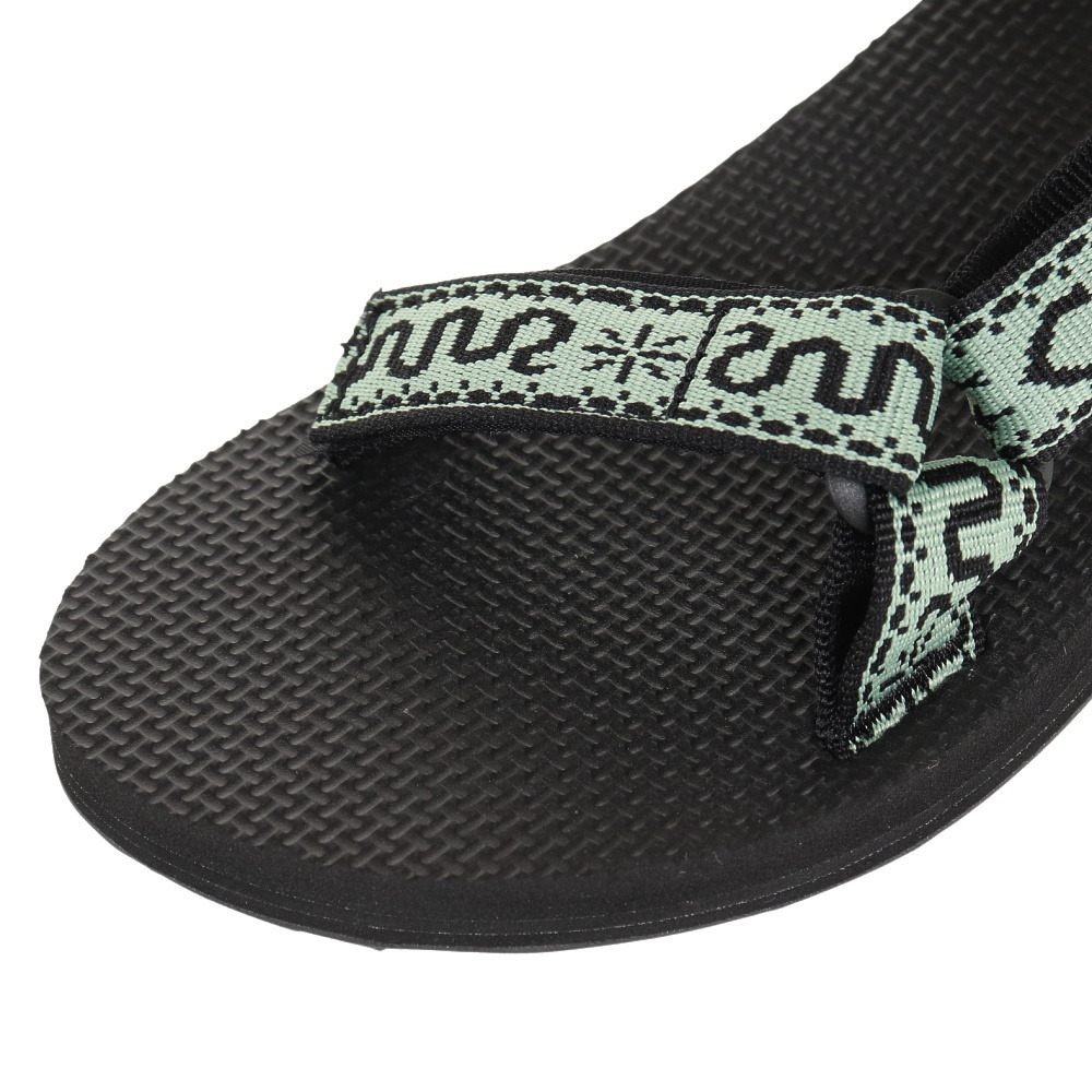 テバ（Teva）（レディース）サンダル オリジナル ユニバーサル ブラック グリーン 1003987-BNBS ストラップサンダル 面ファスナー 速乾性 軽量