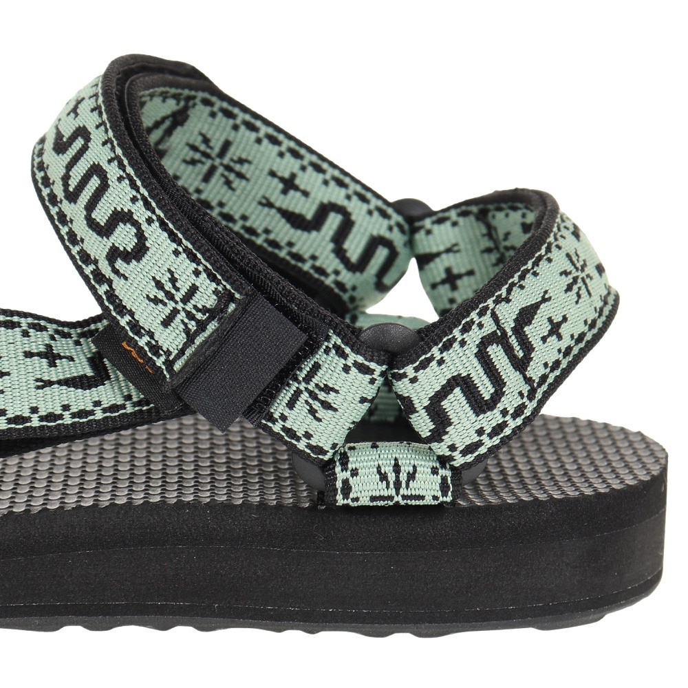 テバ（Teva）（レディース）サンダル オリジナル ユニバーサル ブラック グリーン 1003987-BNBS ストラップサンダル 面ファスナー 速乾性 軽量