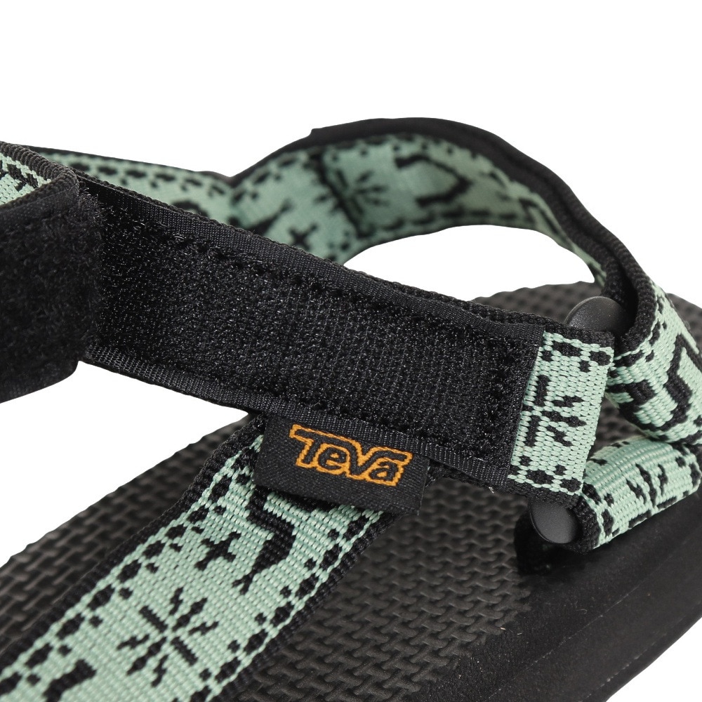 テバ（Teva）（レディース）サンダル オリジナル ユニバーサル ブラック グリーン 1003987-BNBS ストラップサンダル 面ファスナー 速乾性 軽量