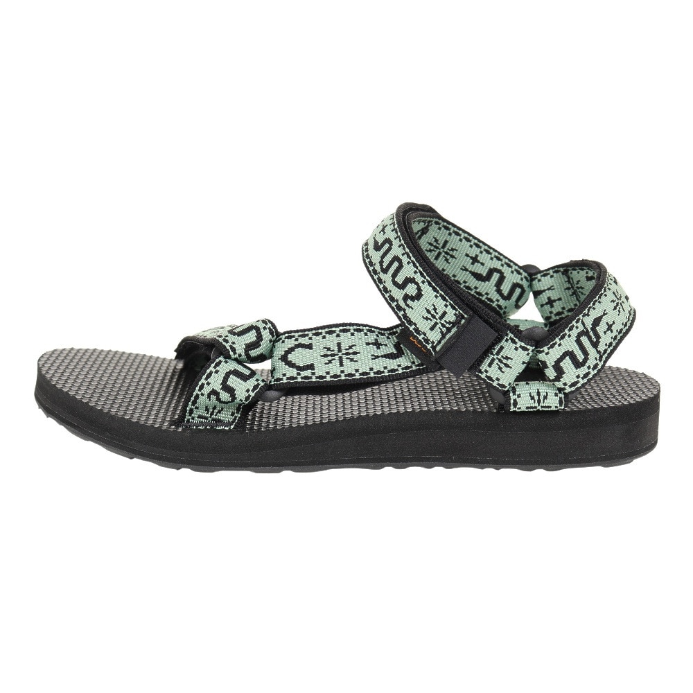 テバ（Teva）（レディース）サンダル オリジナル ユニバーサル ブラック グリーン 1003987-BNBS ストラップサンダル 面ファスナー 速乾性 軽量