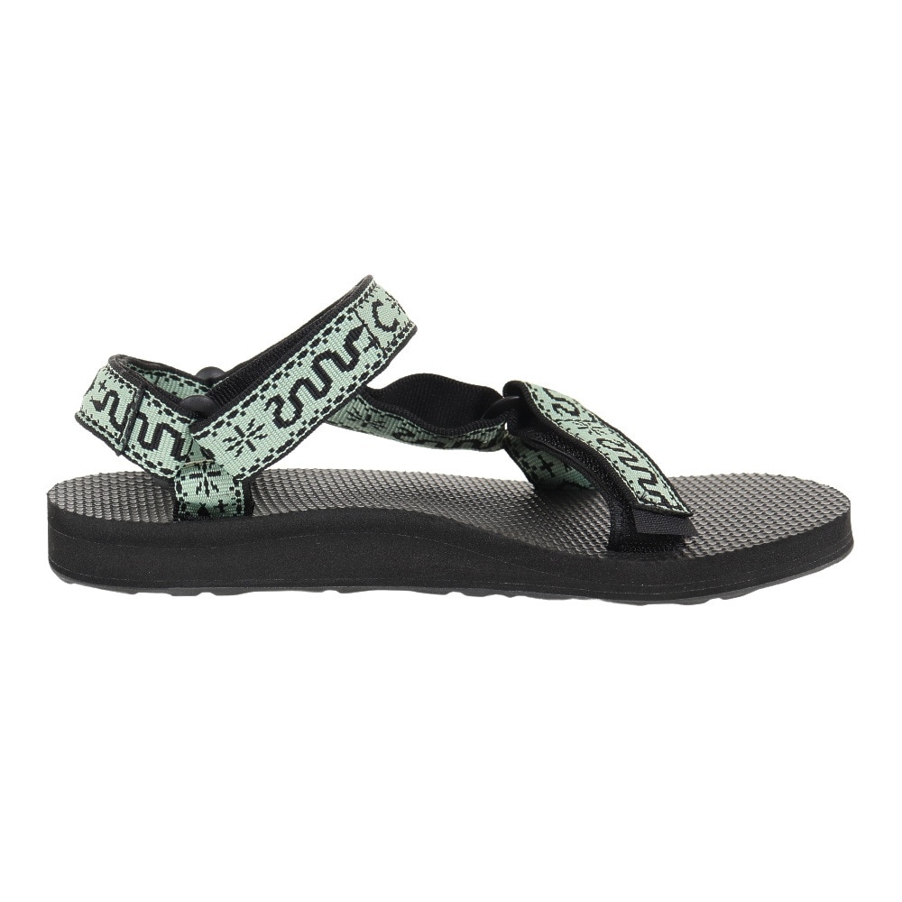 テバ（Teva）（レディース）サンダル オリジナル ユニバーサル ブラック グリーン 1003987-BNBS ストラップサンダル 面ファスナー 速乾性 軽量