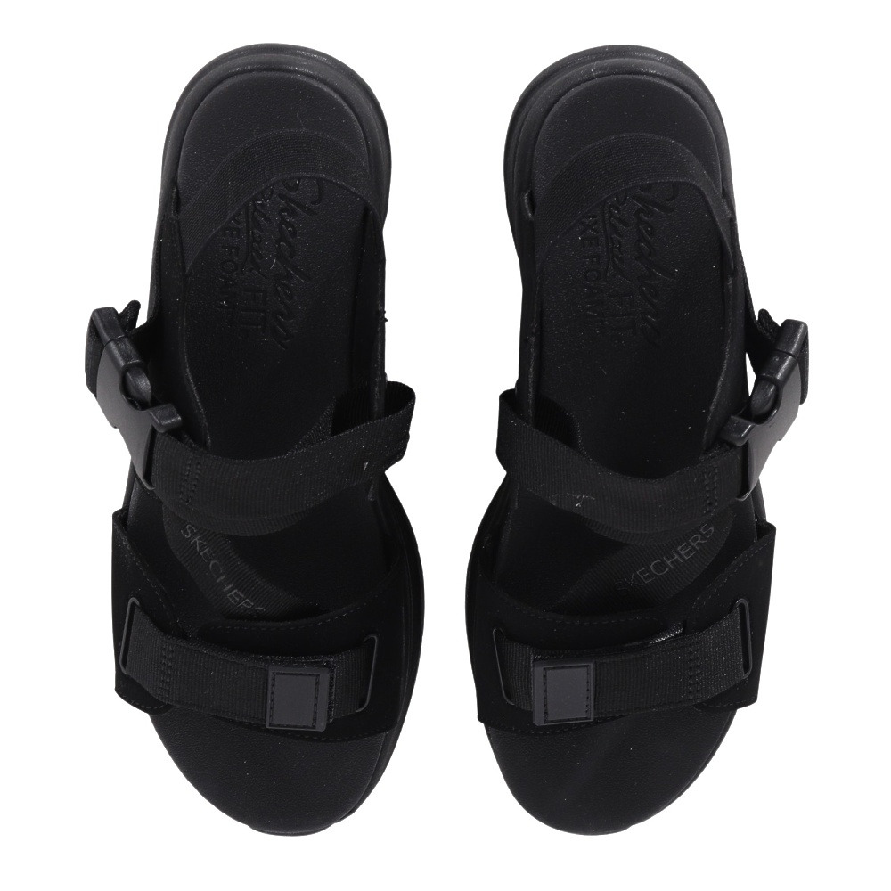 スケッチャーズ（SKECHERS）（レディース）サンダル デラックス ウォーカー ブラック 119820-BBK ストラップ クッション性 レジャー タウン 