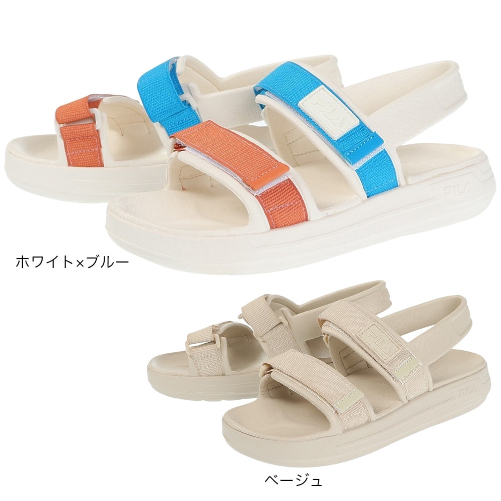 フィラ（FILA）（レディース）スポーツサンダル フィラポンSD ホワイト ブルー 1SM01934E-423 ストラップサンダル 厚底 クッション性 軽量 レジャー プール