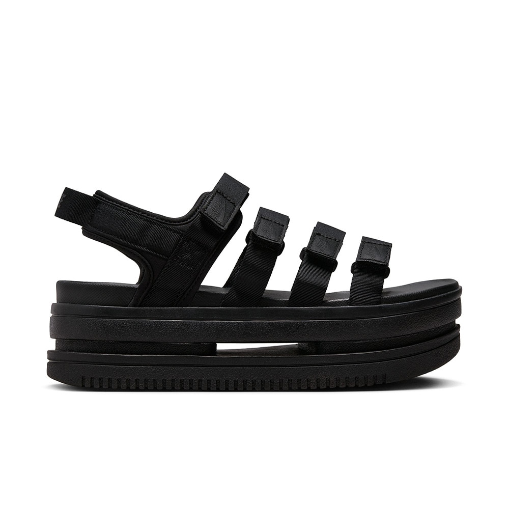 ナイキ（NIKE）（レディース）スポーツサンダル ウィメンズ アイコンクラシックサンダル ブラック DH0223-004 厚底 面ファスナー レジャー 街履き ビーチ