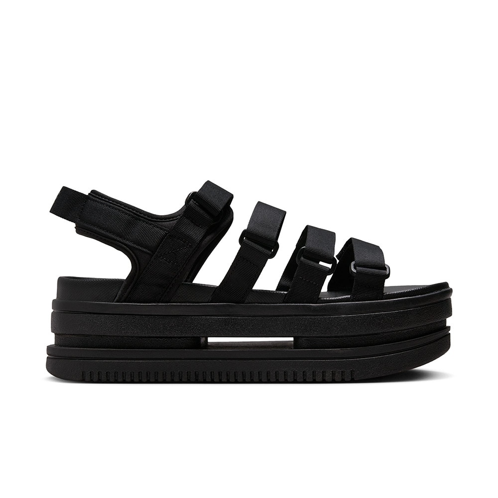 ナイキ（NIKE）（レディース）スポーツサンダル ウィメンズ アイコンクラシックサンダル ブラック DH0223-004 厚底 面ファスナー レジャー 街履き ビーチ