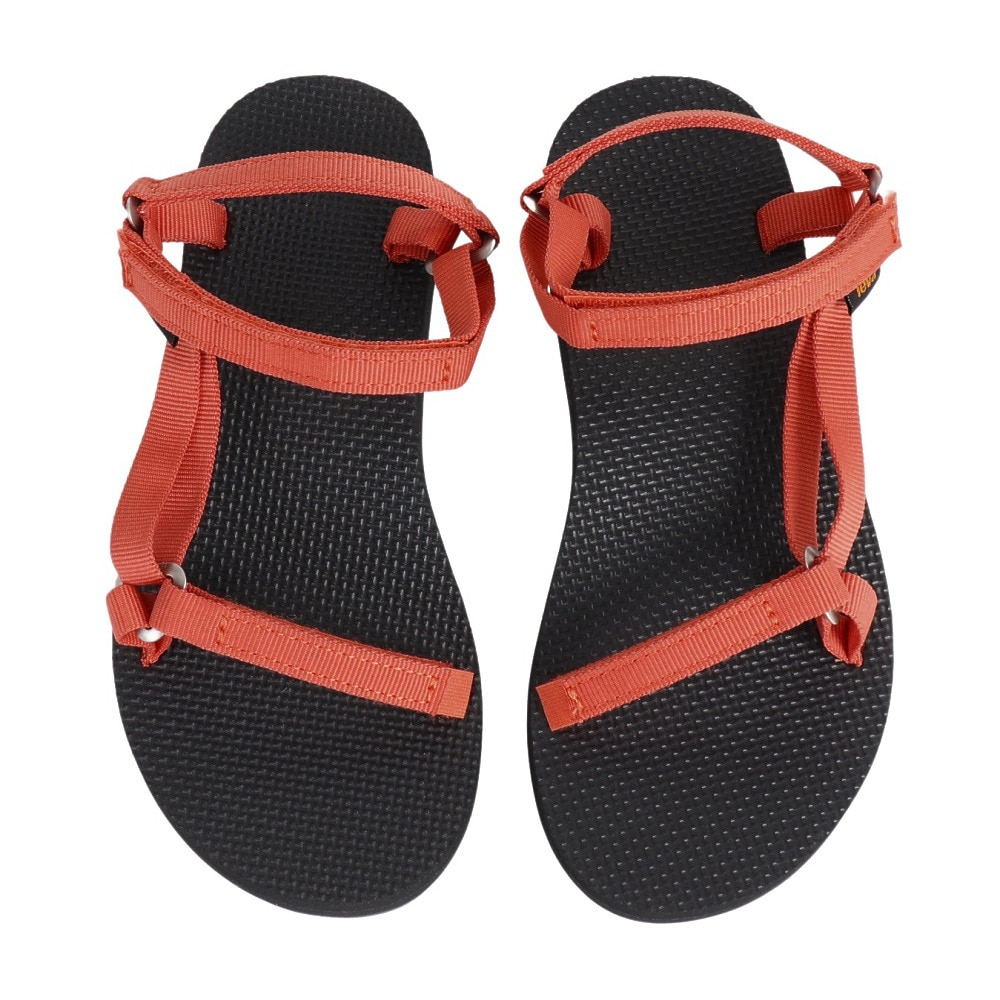 テバ（Teva）（レディース）スポーツサンダル オリジナルユニバーサルスリム ブラック オレンジ 1150110-TGLY ストラップサンダル 軽量 抗菌 面ファスナー
