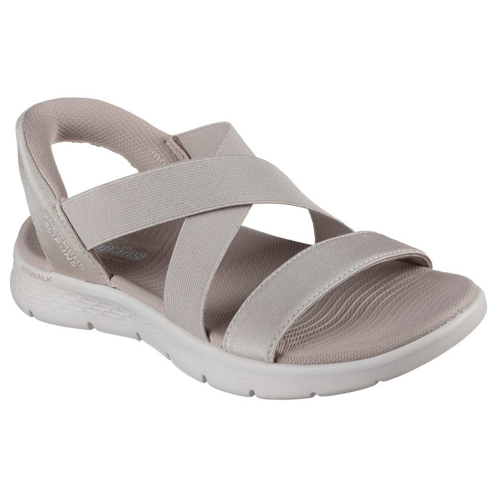 ベージュ スタッズ付き ストラップサンダル スケッチャーズ（SKECHERS）（レディース）ストラップサンダル SLIP