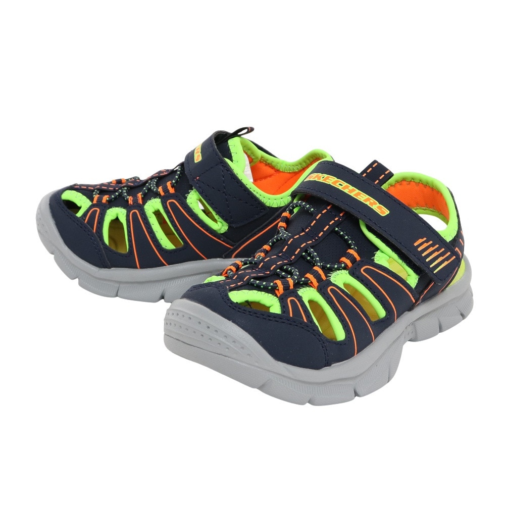 スケッチャーズ（SKECHERS）（キッズ）ボーイズ ストラップサンダル RELIX VALDER イエロー ネイビー 406520L-NVLM シューズ 軽量 レジャー プール