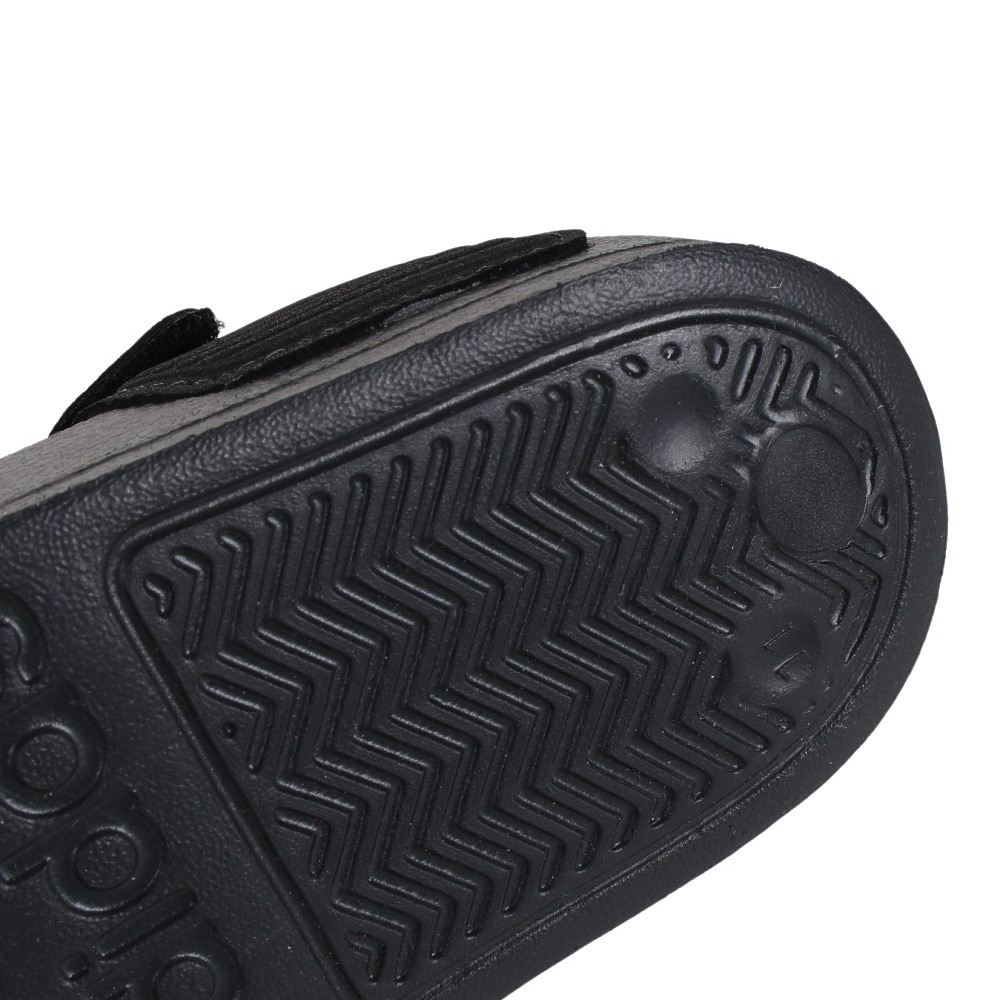 アディダス（adidas）（キッズ）ジュニア サンダル アディレッタ サンダル ブラック GW0344 ストラップ 面ファスナー 速乾性 レジャー プール