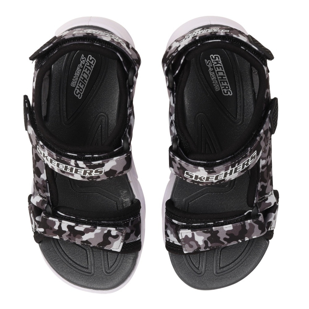 スケッチャーズ（SKECHERS）（キッズ）ジュニアストラップサンダル ヒプノスプラッシュ サン ブレイクス ブラック 400077L-BKGY 面ファスナー レジャー プール