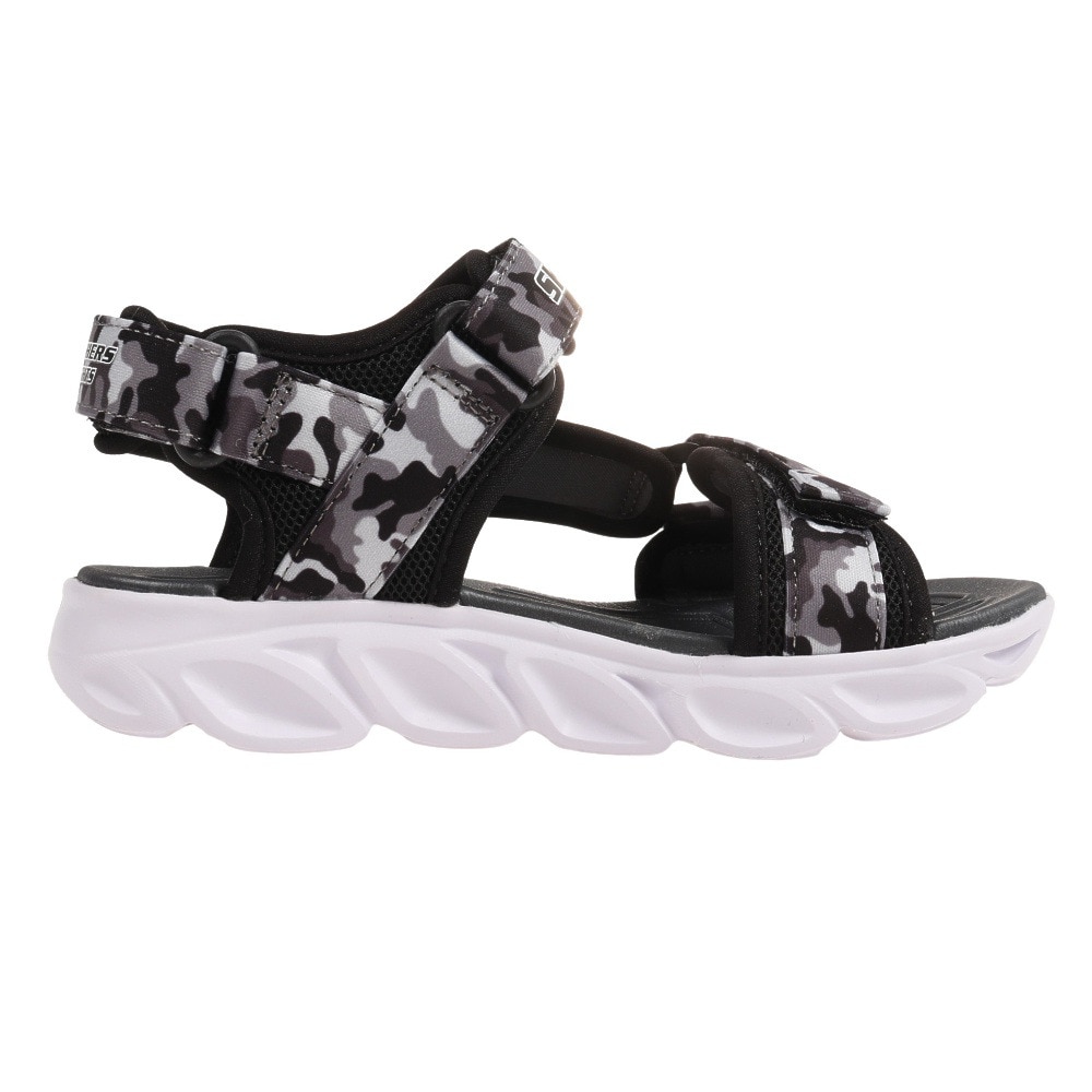 スケッチャーズ（SKECHERS）（キッズ）ジュニアストラップサンダル ヒプノスプラッシュ サン ブレイクス ブラック 400077L-BKGY 面ファスナー レジャー プール