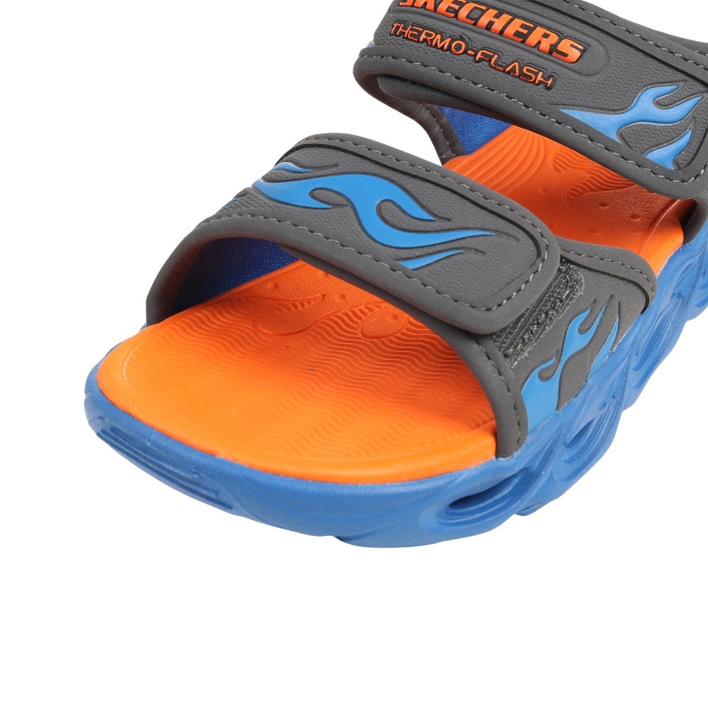 スケッチャーズ（SKECHERS）（キッズ）ジュニアストラップサンダル サーモフラッシュ ヒート タイド グレー 400102L-CCBL 面ファスナー レジャー プール