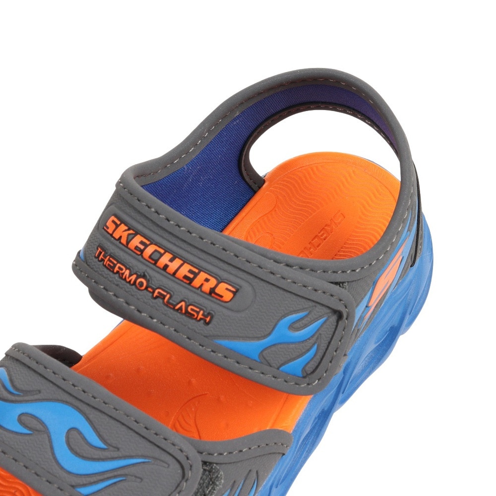 スケッチャーズ（SKECHERS）（キッズ）ジュニアストラップサンダル サーモフラッシュ ヒート タイド グレー 400102L-CCBL 面ファスナー レジャー プール