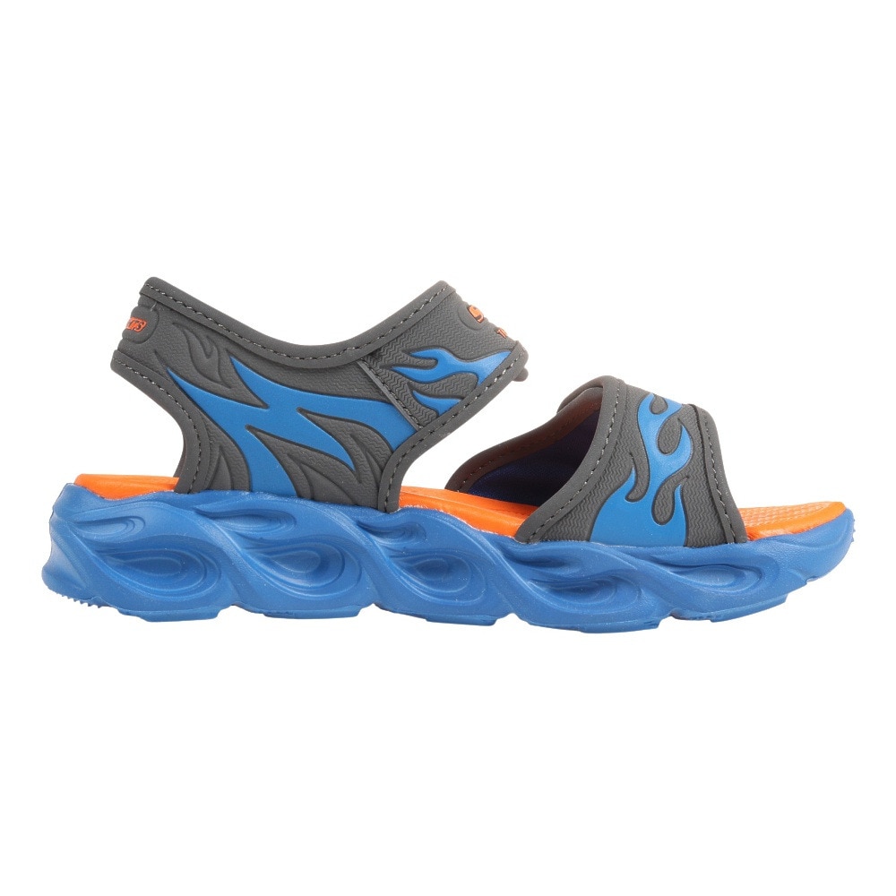 スケッチャーズ（SKECHERS）（キッズ）ジュニアストラップサンダル サーモフラッシュ ヒート タイド グレー 400102L-CCBL 面ファスナー レジャー プール