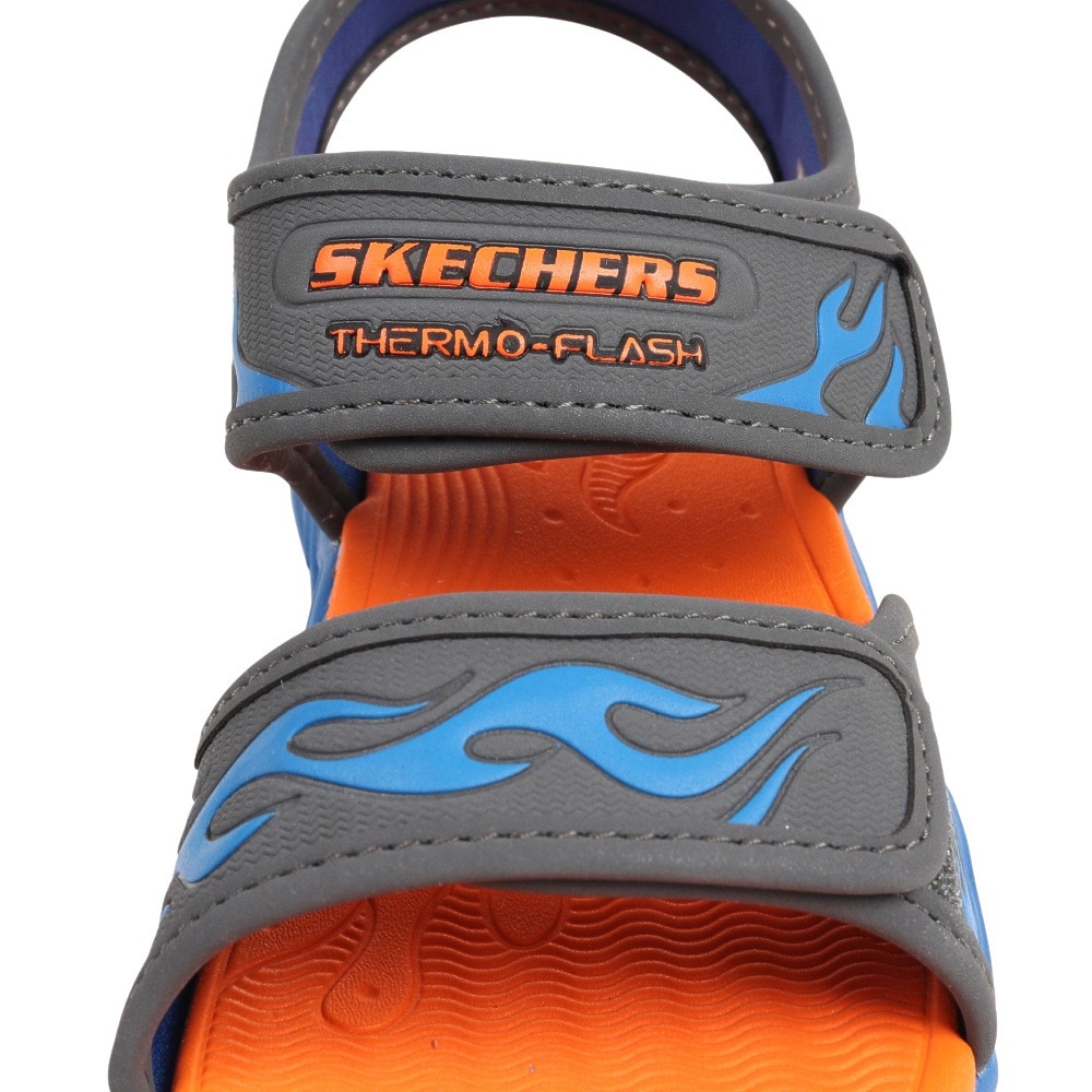 スケッチャーズ（SKECHERS）（キッズ）ジュニアストラップサンダル サーモフラッシュ ヒート タイド グレー 400102L-CCBL 面ファスナー レジャー プール