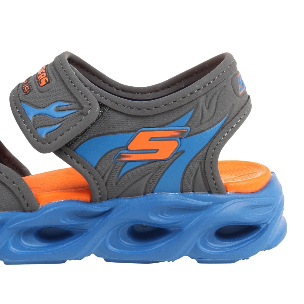 スケッチャーズ（SKECHERS）（キッズ）ジュニアストラップサンダル サーモフラッシュ ヒート タイド グレー 400102L-CCBL 面ファスナー レジャー プール