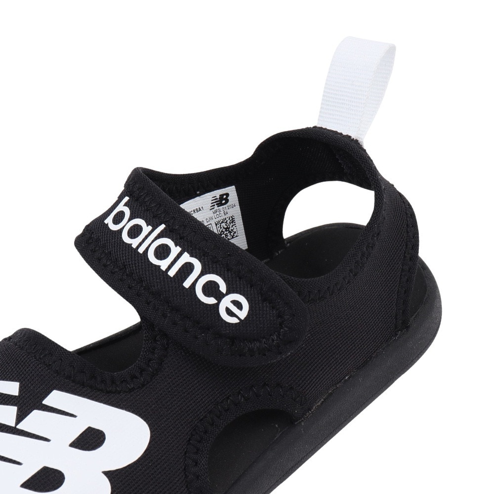 ニューバランス（new balance）（キッズ）ジュニアストラップサンダル CRSRv1 Sandal ブラック SYFCRSA1M 面ファスナー 日常履き 公園 水遊び かわいい