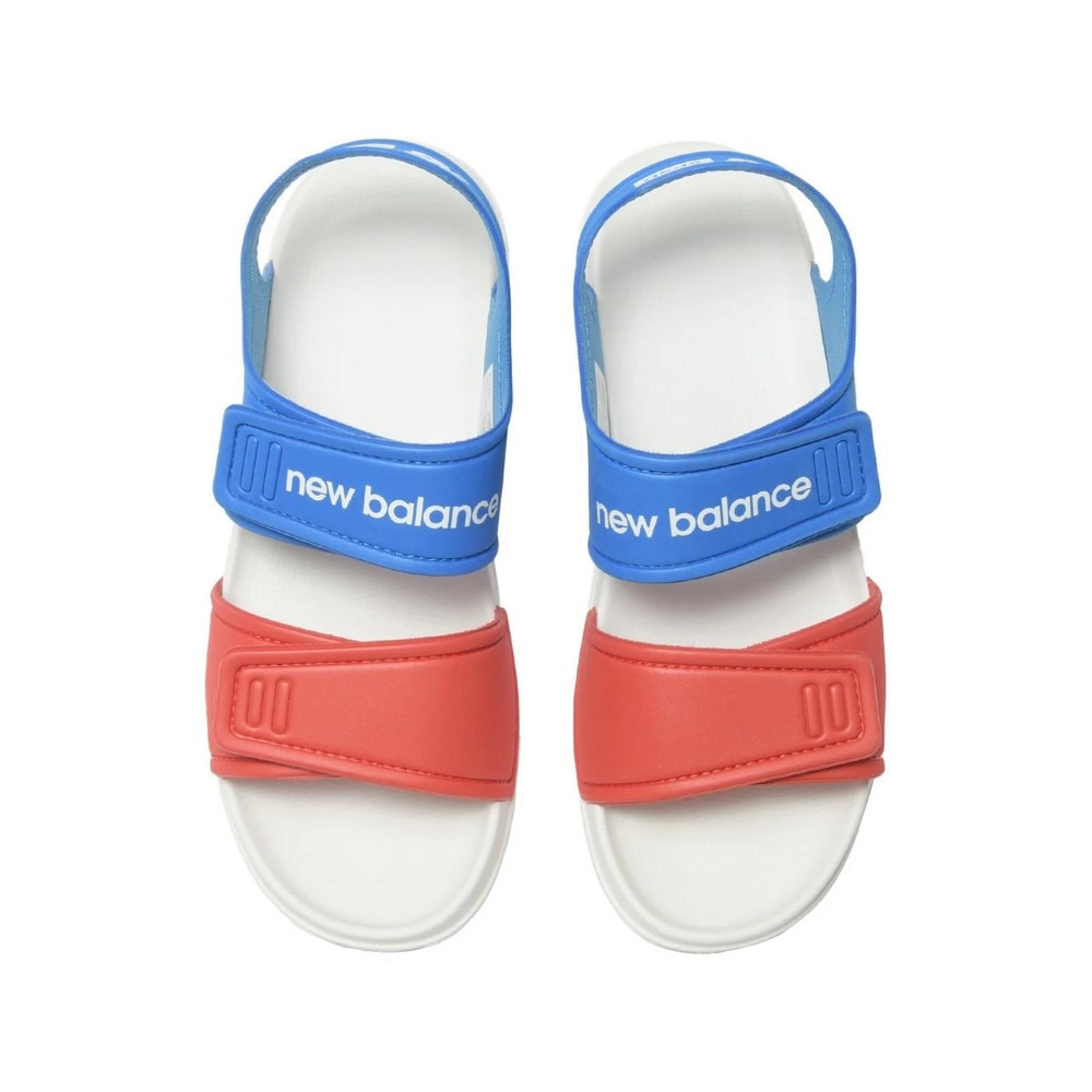 ニューバランス（new balance）（キッズ）ジュニアサンダル SPSDv1 ホワイト ブルー SYFSPSC1M ストラップサンダル 面ファスナー タウン プール 