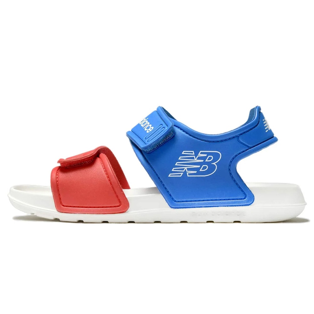 ニューバランス（new balance）（キッズ）ジュニアサンダル SPSDv1 ホワイト ブルー SYFSPSC1M ストラップサンダル 面ファスナー タウン プール 