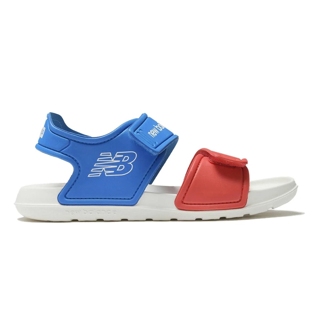 ニューバランス（new balance）（キッズ）ジュニアサンダル SPSDv1 ホワイト ブルー SYFSPSC1M ストラップサンダル 面ファスナー タウン プール 