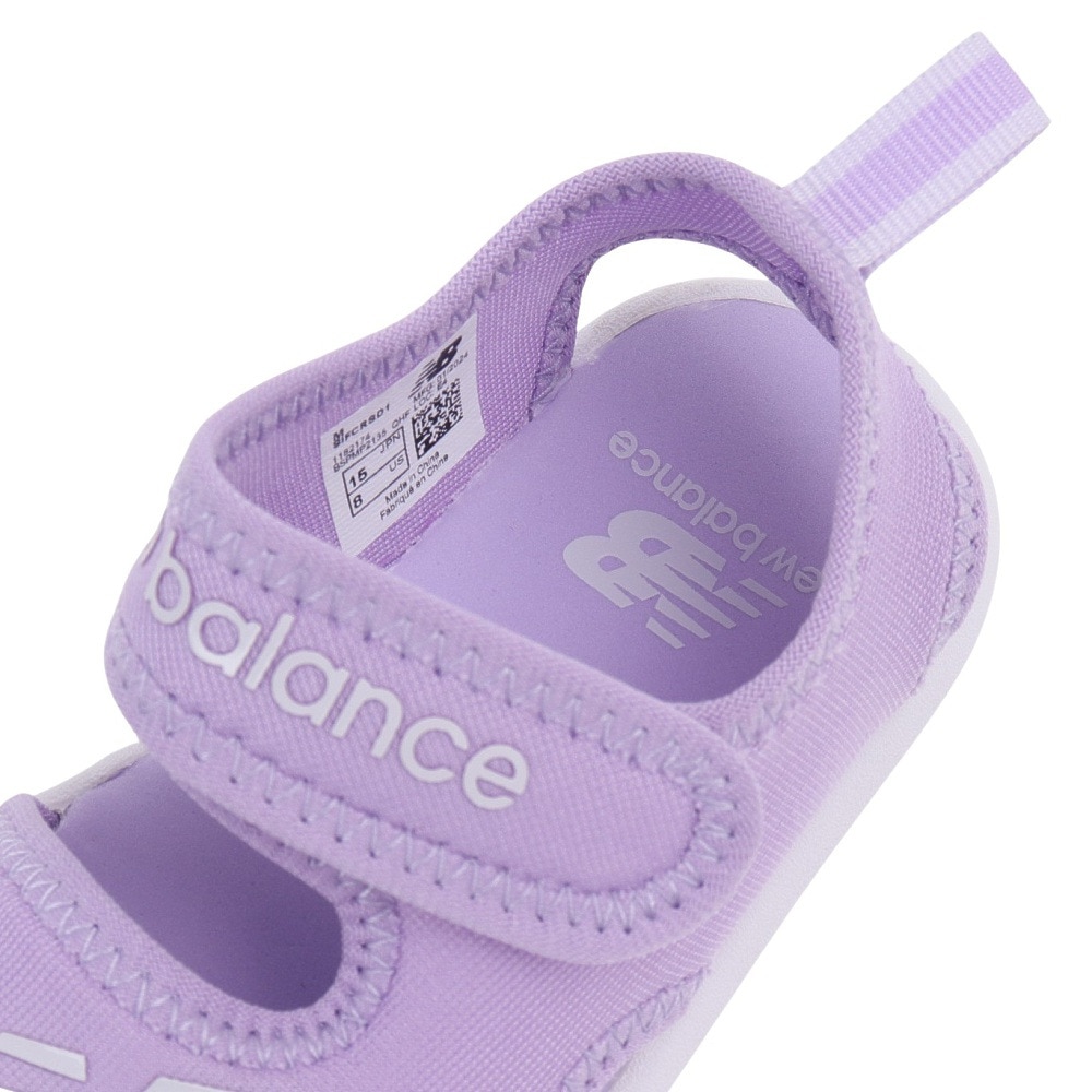 ニューバランス（new balance）（キッズ）ジュニアストラップサンダル CRSRv1 Sandal パープル SIFCRSD1M 面ファスナー 日常履き 公園 水遊び かわいい