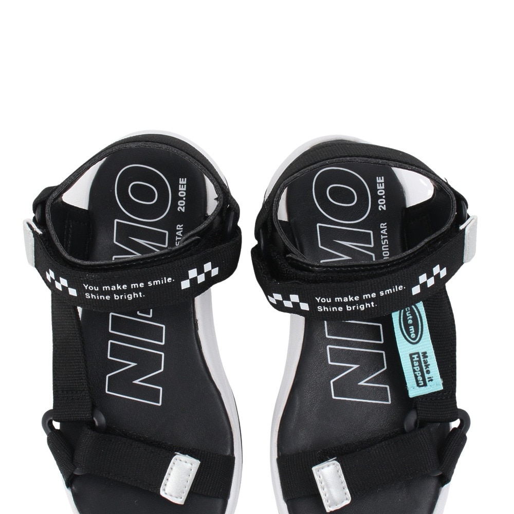 ムーンスター（MoonStar）（キッズ）ジュニアストラップサンダル ニーモ NM J106 ブラック 12298276 厚底 ベルトテープ 抗菌 防臭 おしゃれ コーディネート