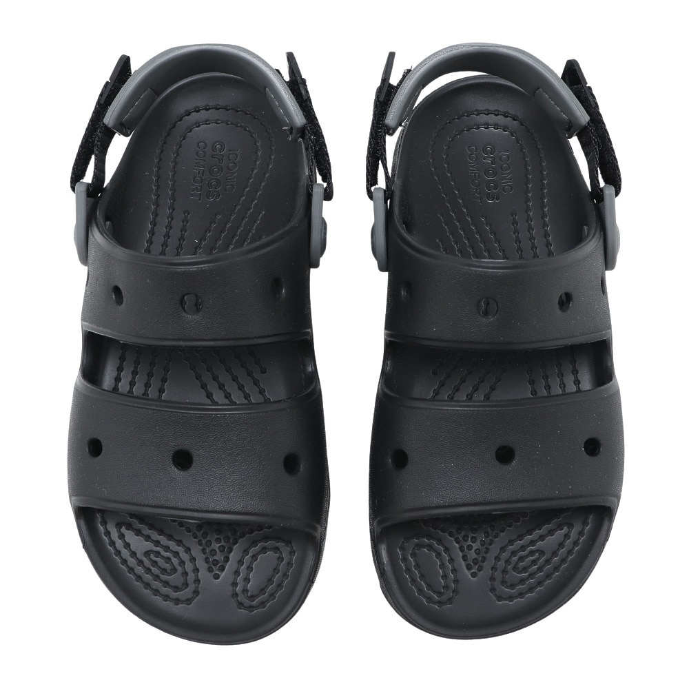 クロックス（crocs）（キッズ）スポーツサンダル クラシック オールテレイン ブラック 207707-001-2022 ストラップサンダル レジャー プール クッション性 