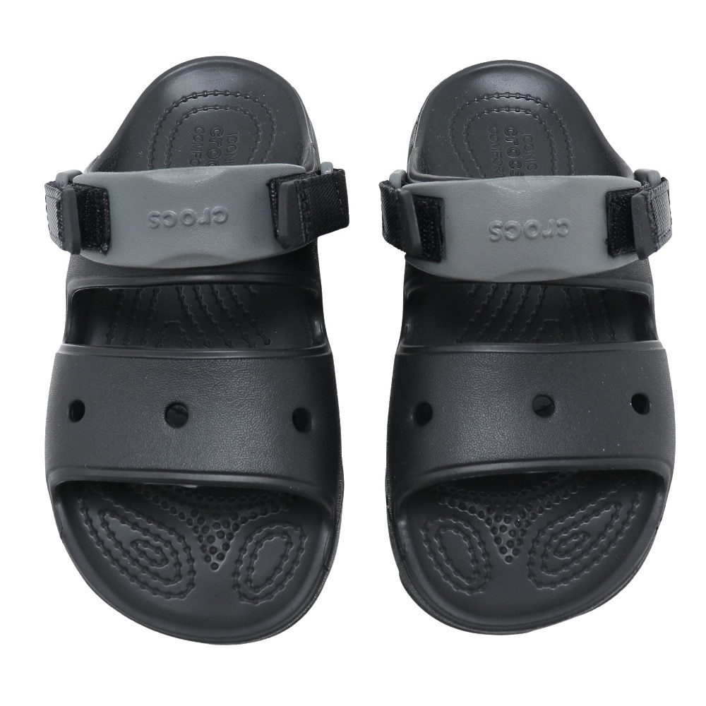 クロックス（crocs）（キッズ）スポーツサンダル クラシック オールテレイン ブラック 207707-001-2022 ストラップサンダル レジャー プール クッション性 