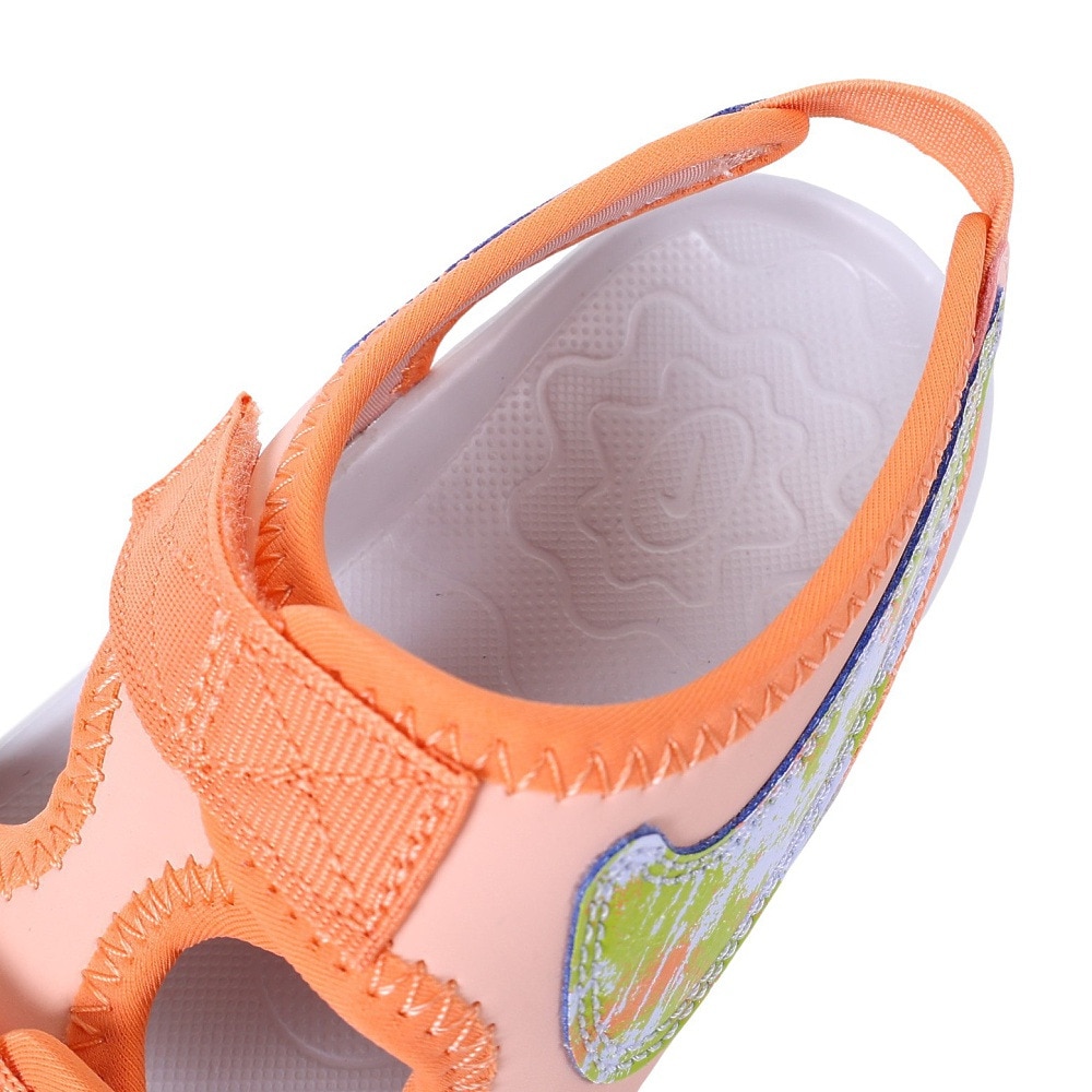 ナイキ（NIKE）（キッズ）ジュニアスポーツサンダル サンレイ アジャスト 6 SE オレンジ DX6385-800 ストラップサンダル 面ファスナー 