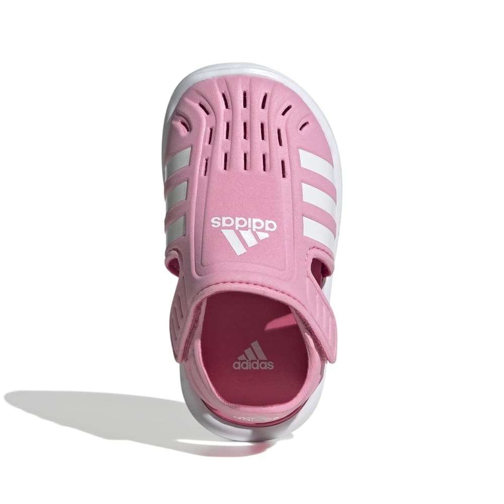 アディダス（adidas）（キッズ）ジュニアサンダル クローズドトゥサマーウォーターサンダル ピンク IE2604 ストラップ 軽量 タウン プール かわいい