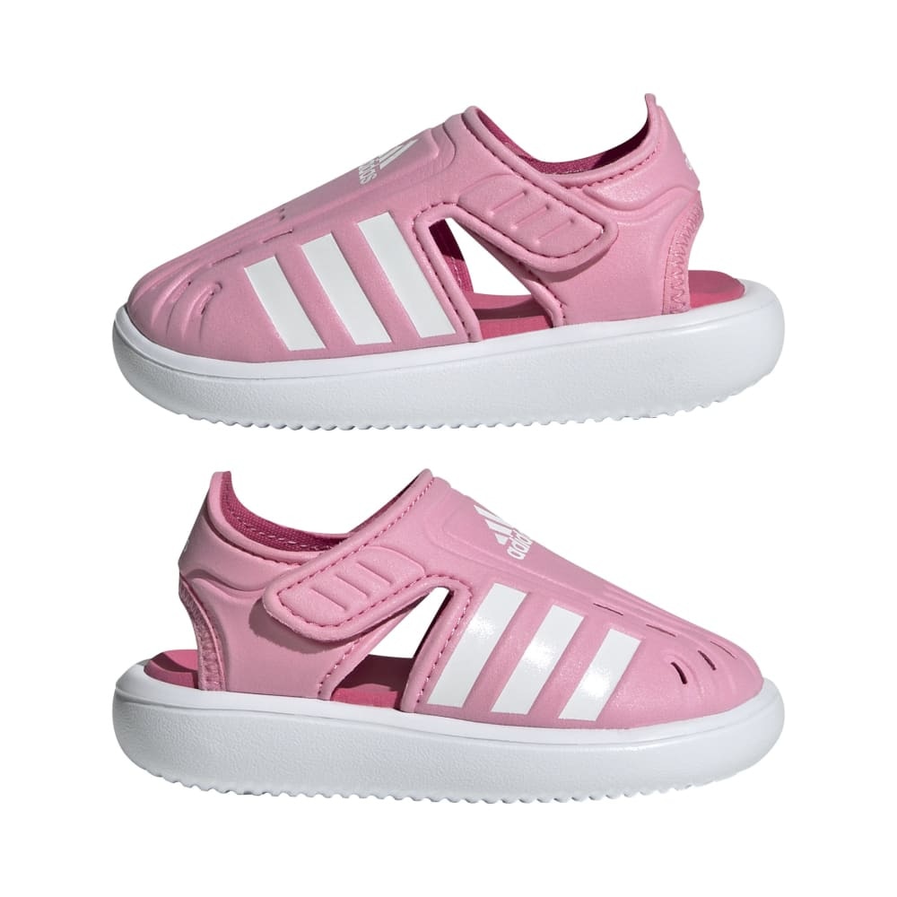 アディダス（adidas）（キッズ）ジュニアサンダル クローズドトゥサマーウォーターサンダル ピンク IE2604 ストラップ 軽量 タウン プール かわいい